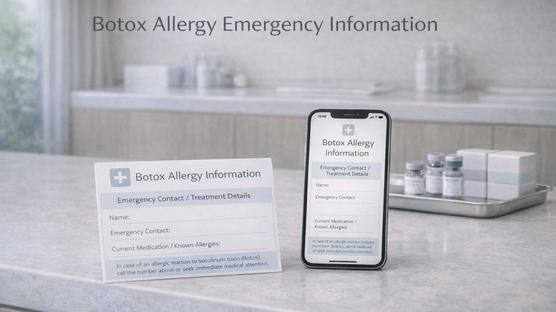 Emergency phrase card for foreigners to show at Japanese clinics during Botox treatment