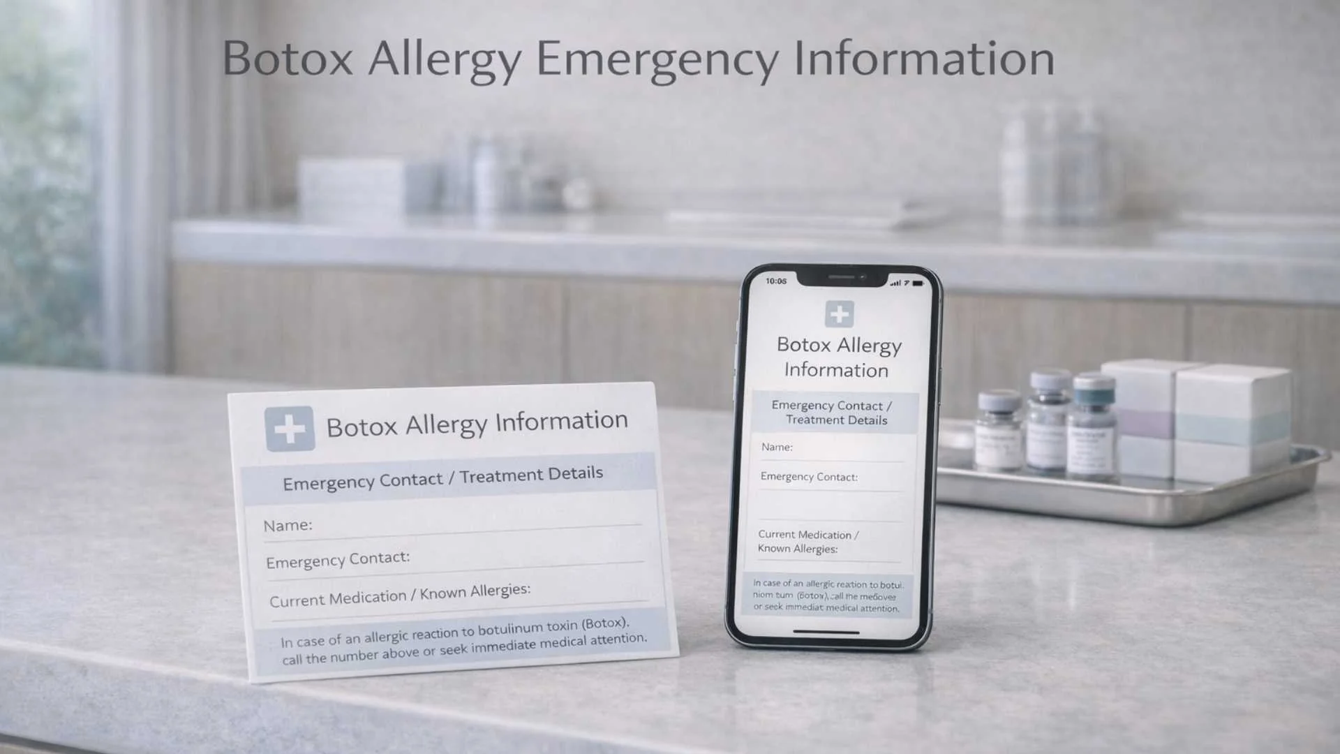 Emergency phrase card for foreigners to show at Japanese clinics during Botox treatment