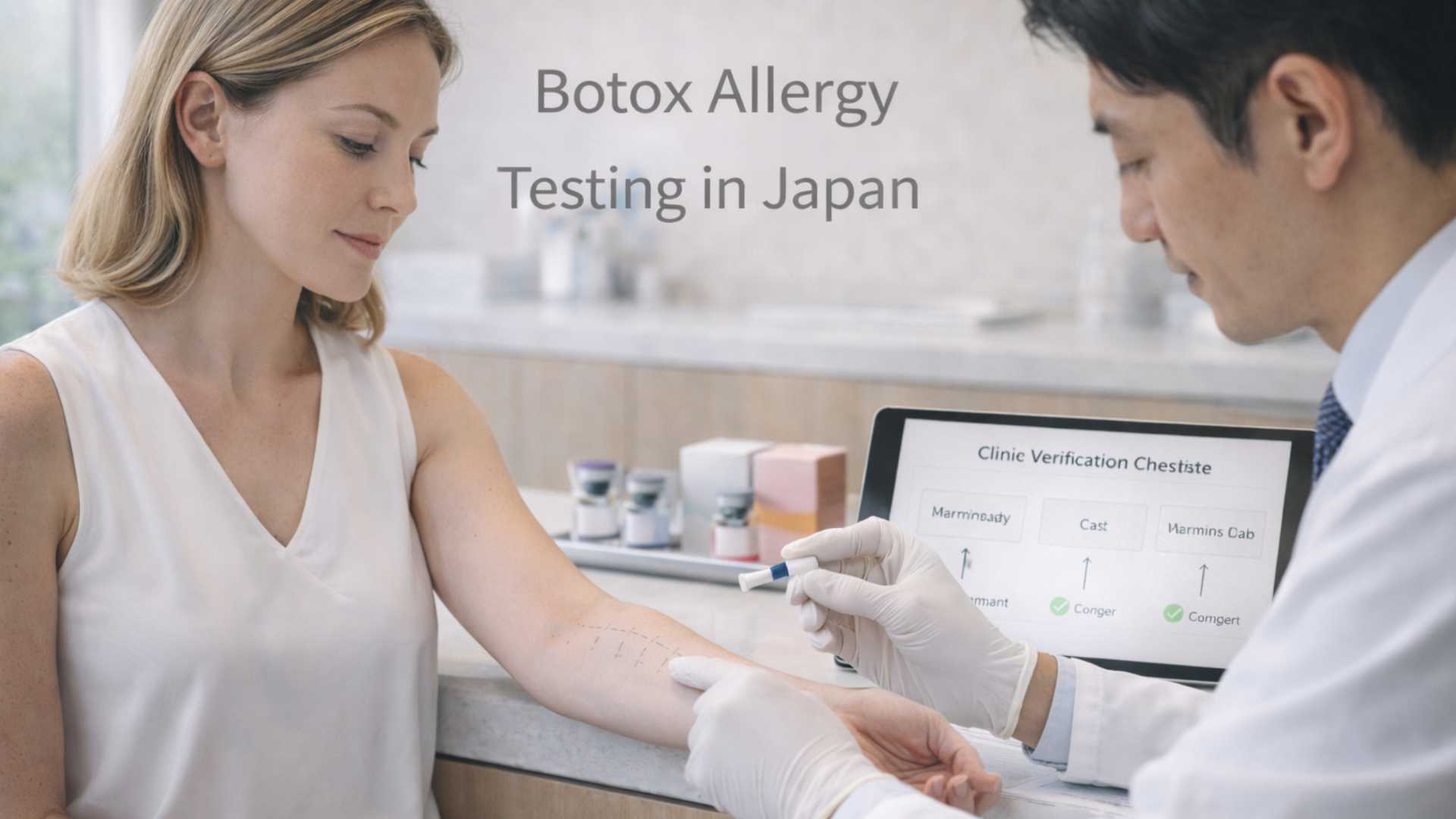Botox safety and allergy testing concept at a Japanese aesthetic clinic — side effects guide for foreigners