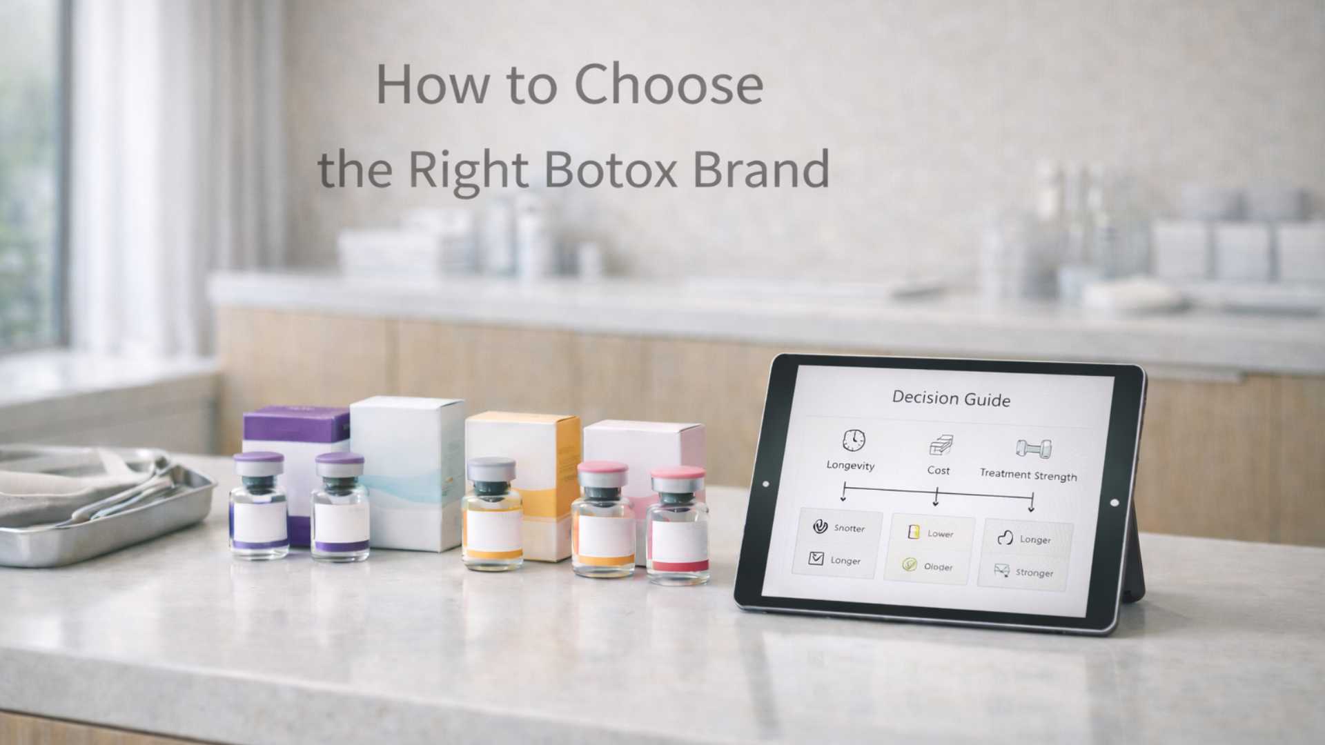 Decision guide flowchart for choosing the right Botox brand at Japanese clinics