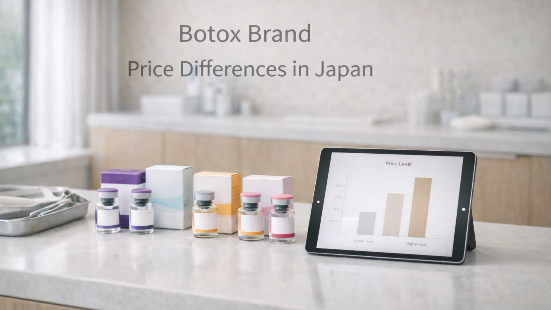 Price comparison infographic showing cost difference between Allergan Vista and Korean Botox brands in Japan