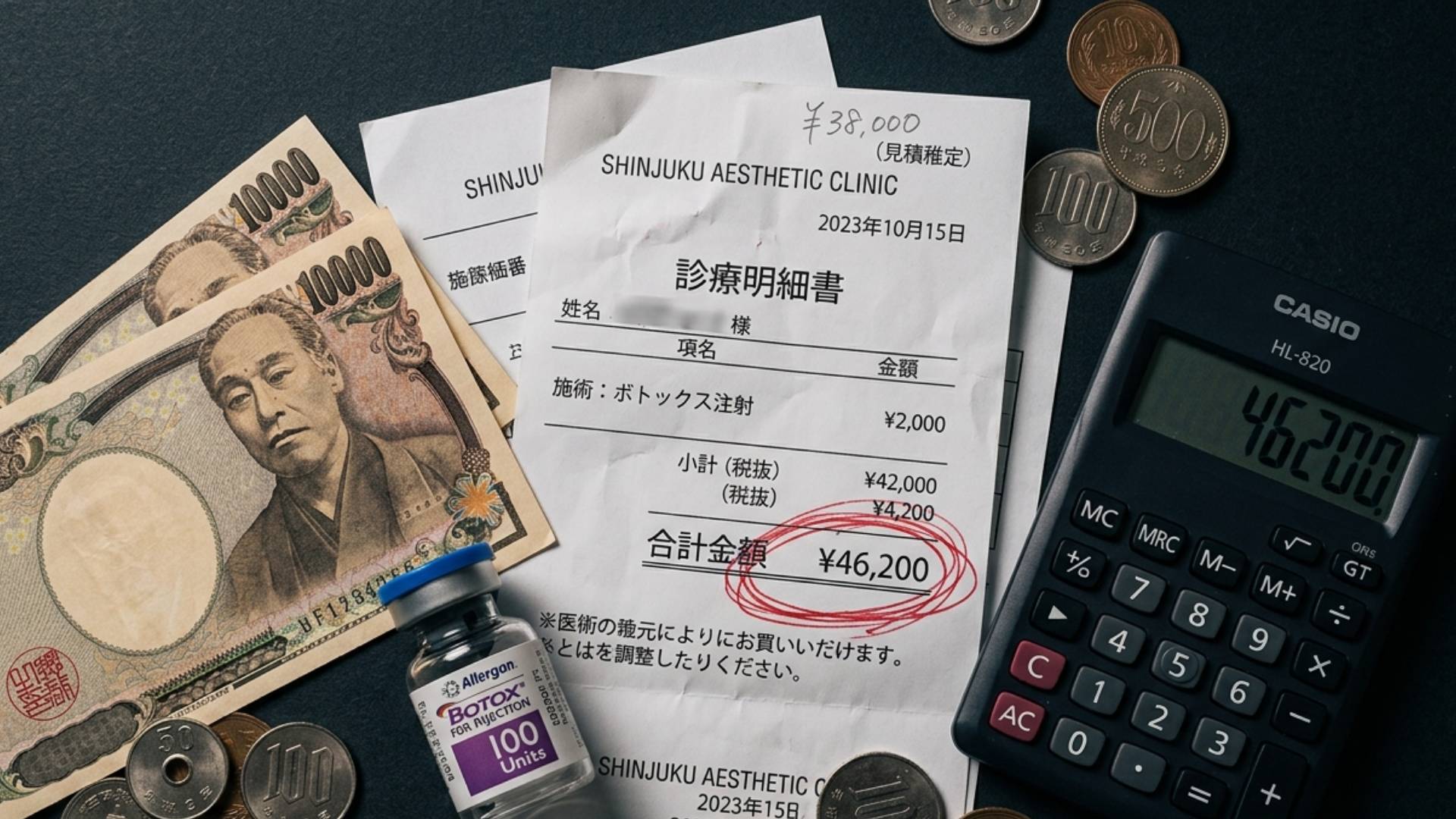 Botox price comparison chart for Japanese clinics — per-unit and per-area cost breakdown guide