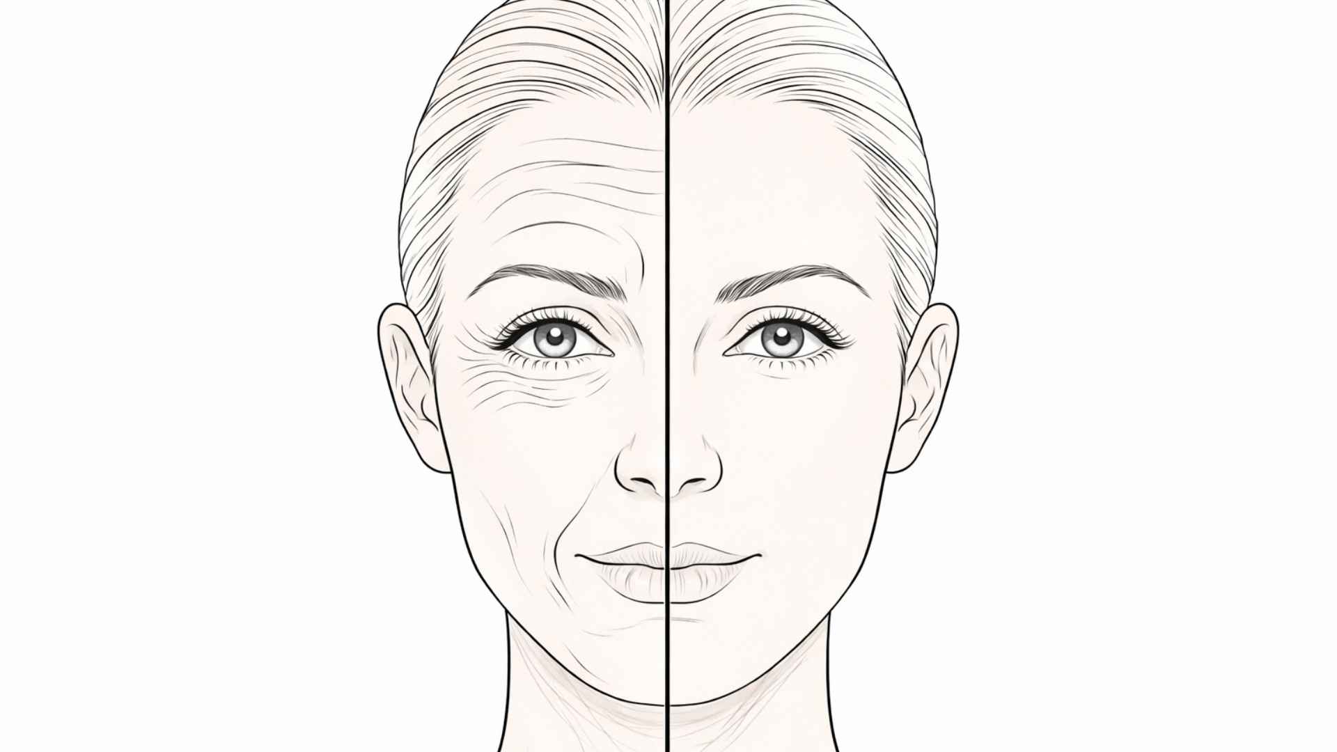Illustrated before and after comparison of Botox treatment showing reduced forehead wrinkles and crow's feet
