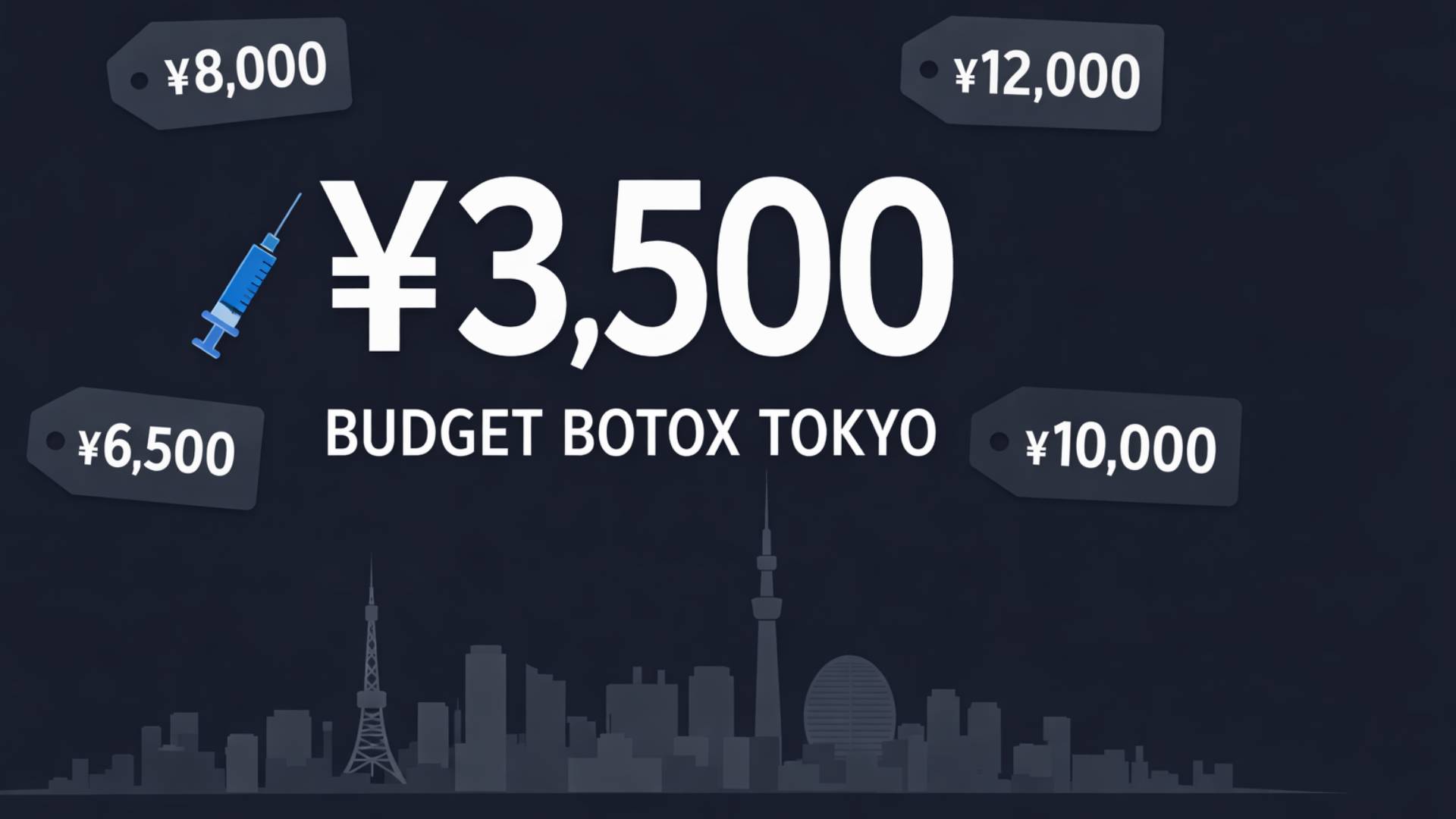 Budget aesthetic clinic sign in Shinjuku, Tokyo