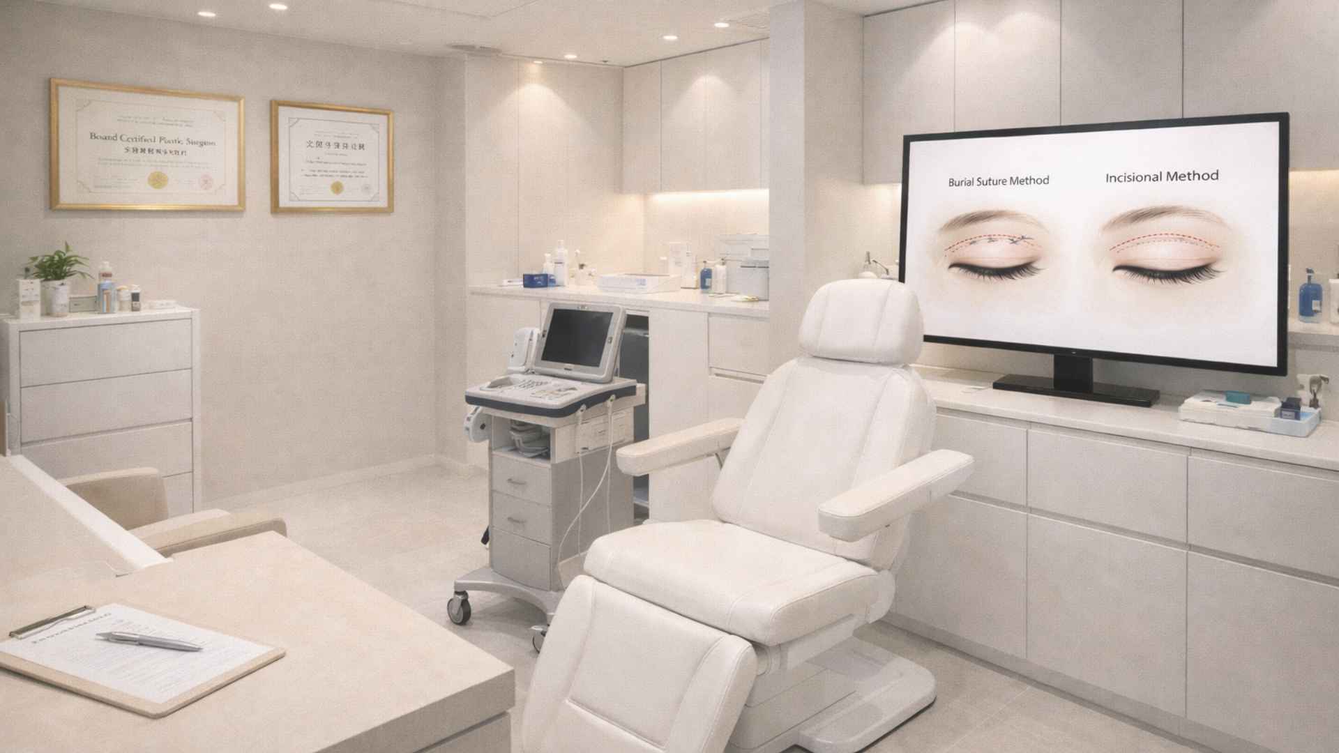 Clean modern Japanese cosmetic surgery clinic specializing in eye procedures