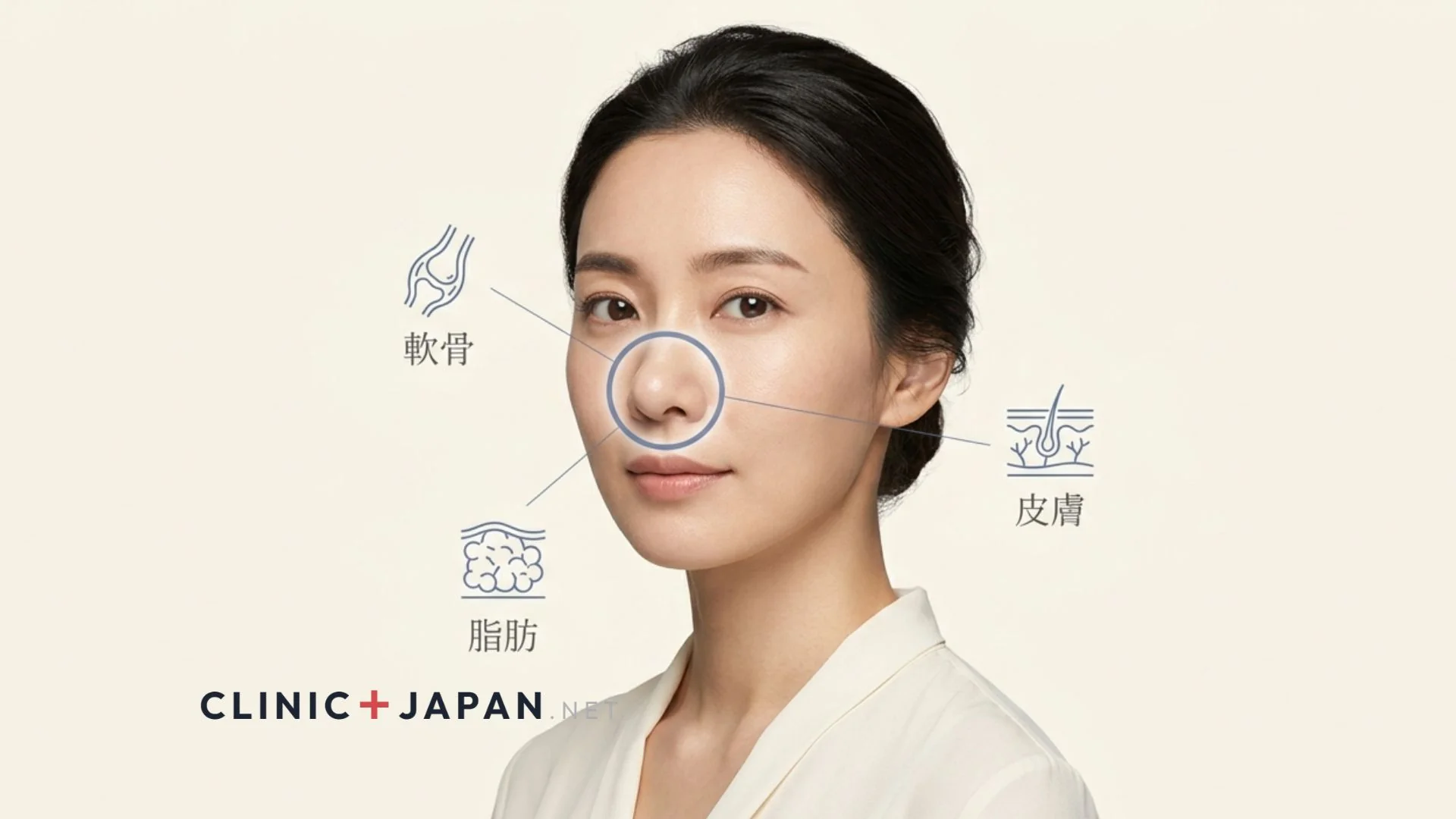 団子鼻 — 鼻先の丸みの3つの原因タイプと改善方法