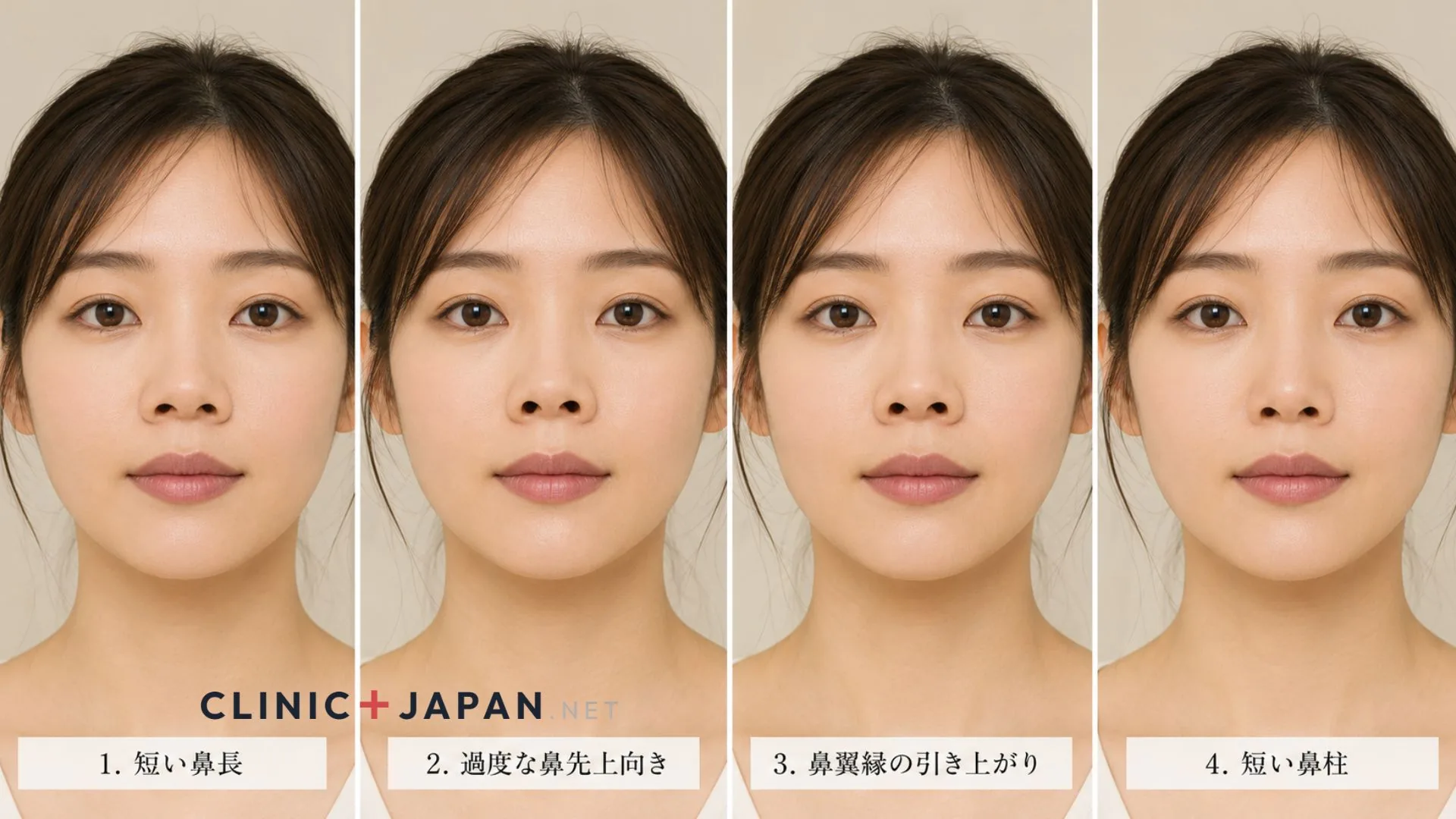 鼻の穴が正面から見える4つの原因タイプの解剖と判別ポイント