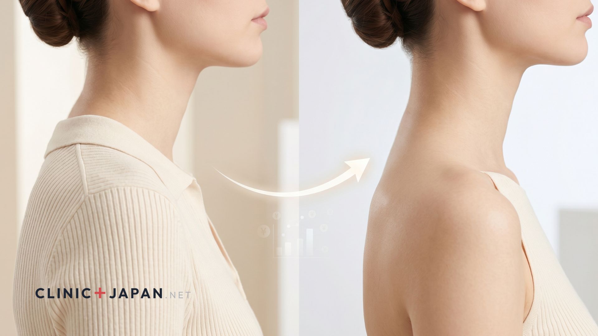 肩ボトックスの効果経過イメージ — 施術前後の変化