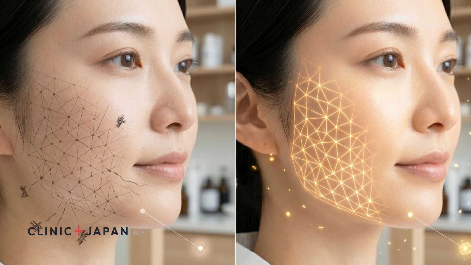 ハイフ（HIFU）の効果 — リフトアップ効果の経過イメージ