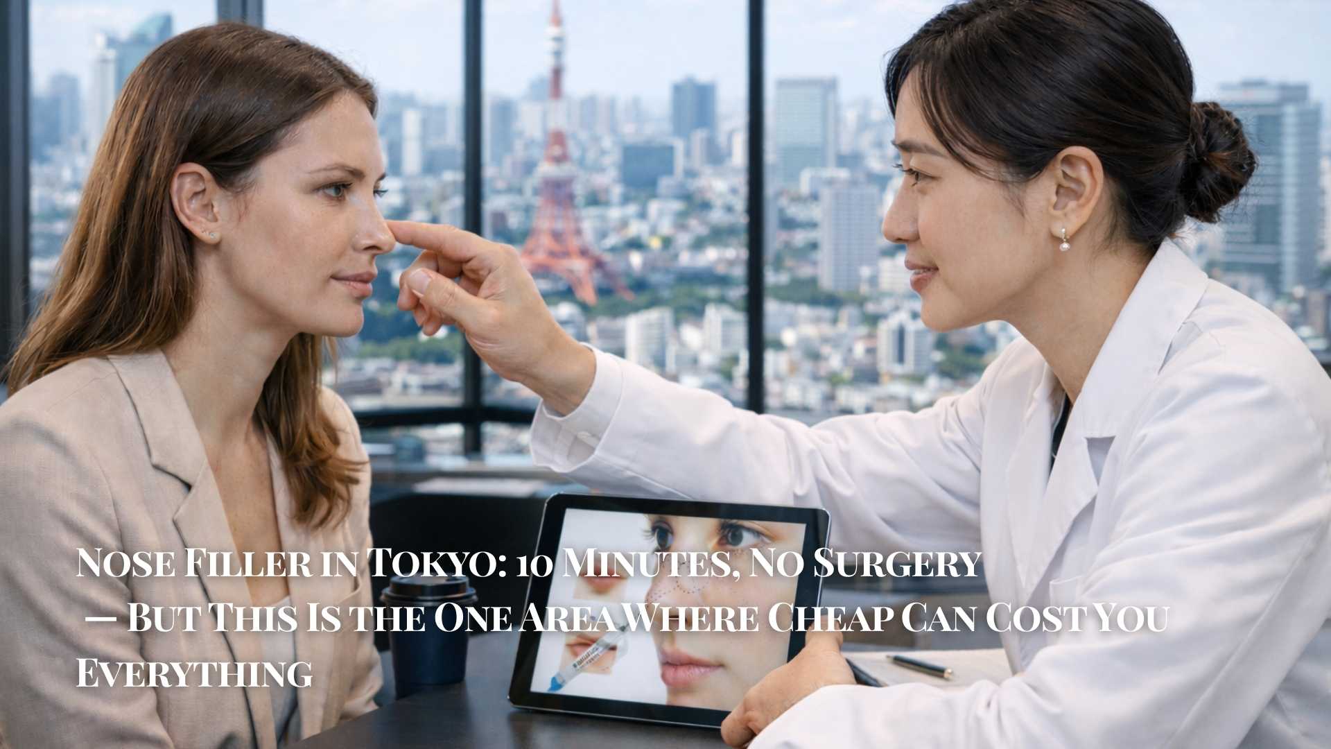 Non-surgical nose filler injection at a Tokyo clinic — guide to nose reshaping without surgery