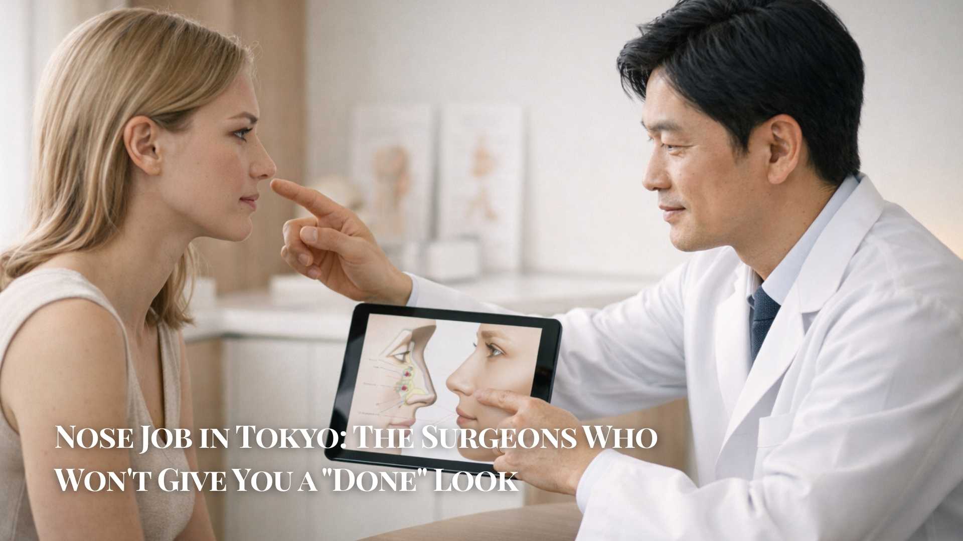 Rhinoplasty consultation with 3D simulation at a Tokyo clinic — nose job guide for foreigners