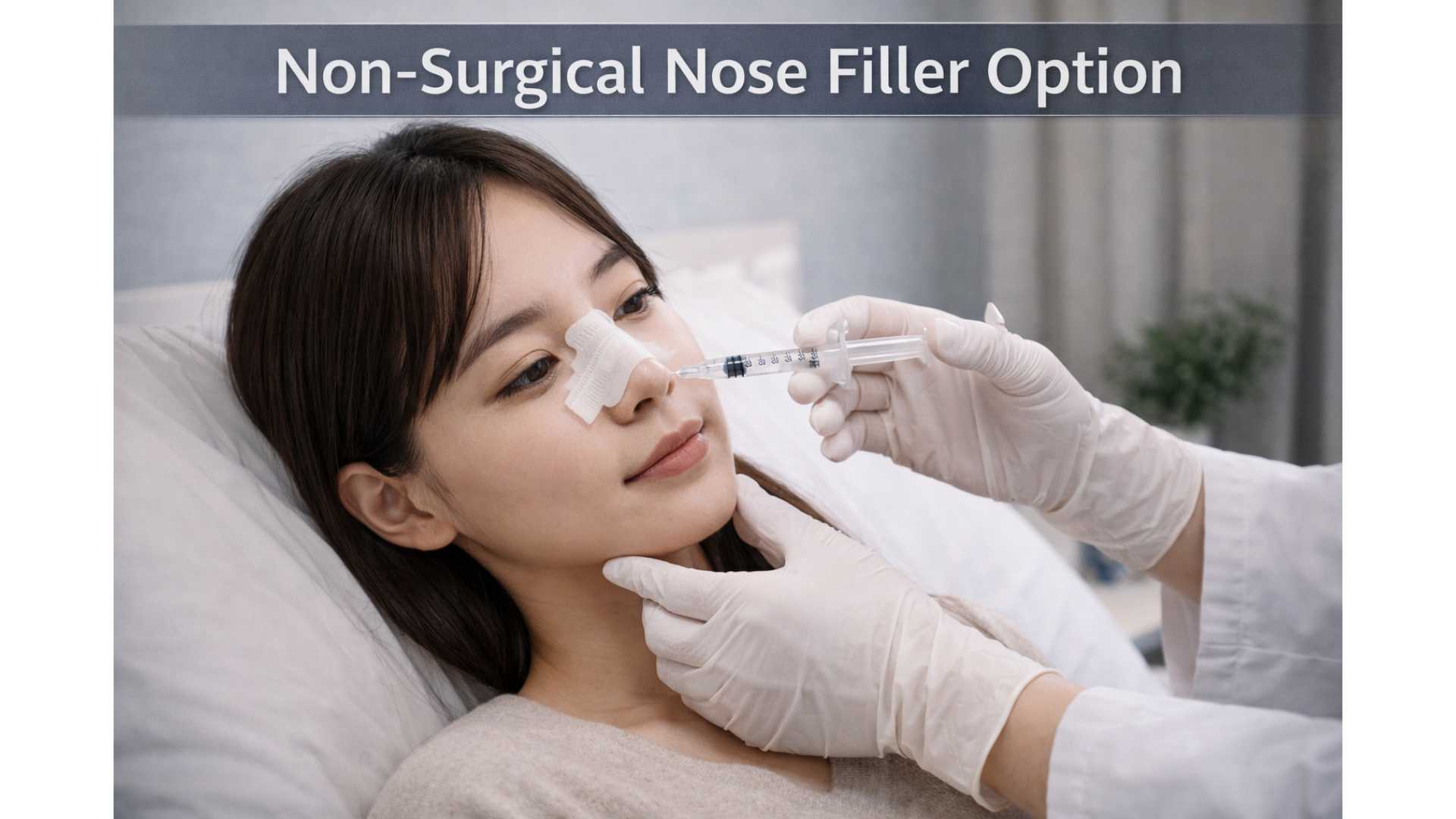 Non-surgical nose reshaping with filler injection at a Tokyo aesthetic clinic