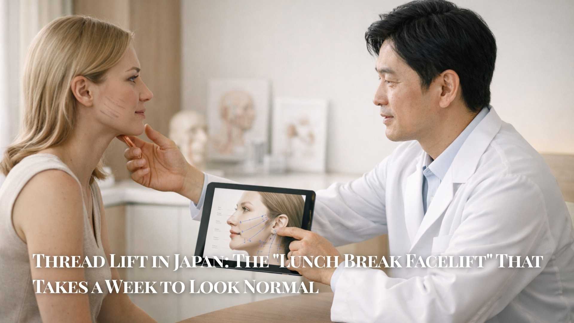 Thread lift procedure using PDO threads at a Japanese clinic — guide to non-surgical face lifting in Japan